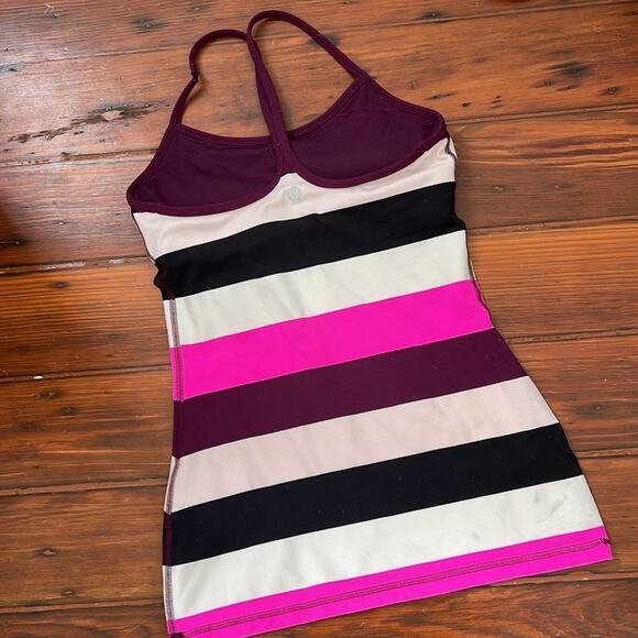 Lululemon Power Y  striped racerback shelf bra athletic tank - Picture 8 of 8